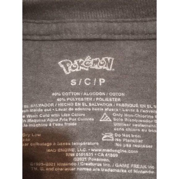 Pokémon Gray Pikachu Graphic T-shirt Crew Neck Adult Size Small S - Picture 8 of 10